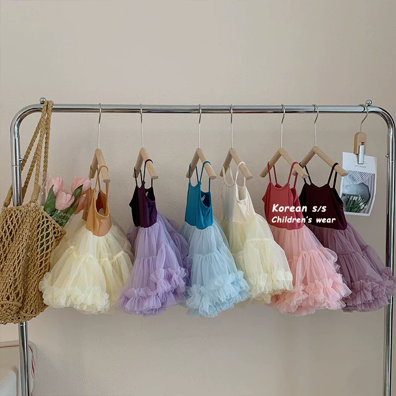 Korean Style Girl Dress Summer Dress Pettiskirt 2024 New Arrival Girl Princess Dress Fashion Baby Performance Dance Skirt - Image 4