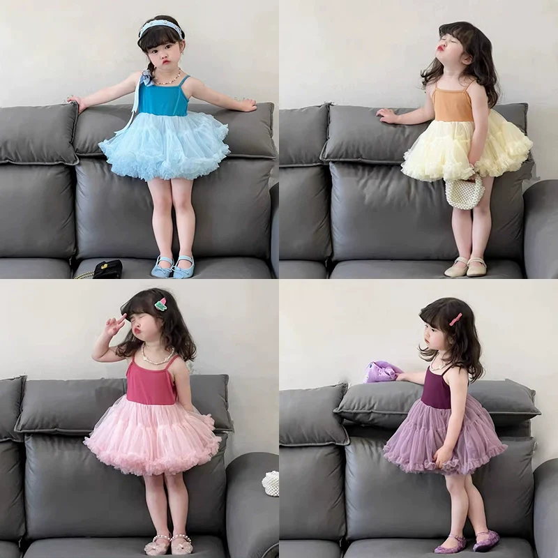 Korean Style Girl Dress Summer Dress Pettiskirt 2024 New Arrival Girl Princess Dress Fashion Baby Performance Dance Skirt - Image 5