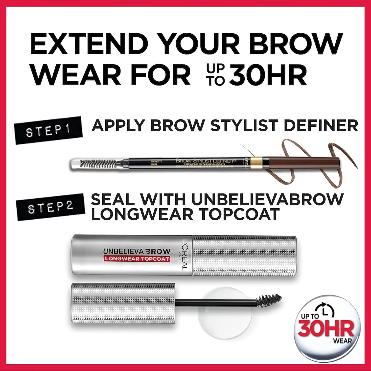 L’Oréal Paris Makeup Brow Stylist Definer Waterproof Eyebrow Pencil, Ultra-Fine Mechanical Pencil, Draws Tiny Brow Hairs and Fills in Sparse Areas and Gaps, Dark Brunette, 0.003 Oz - Image 2
