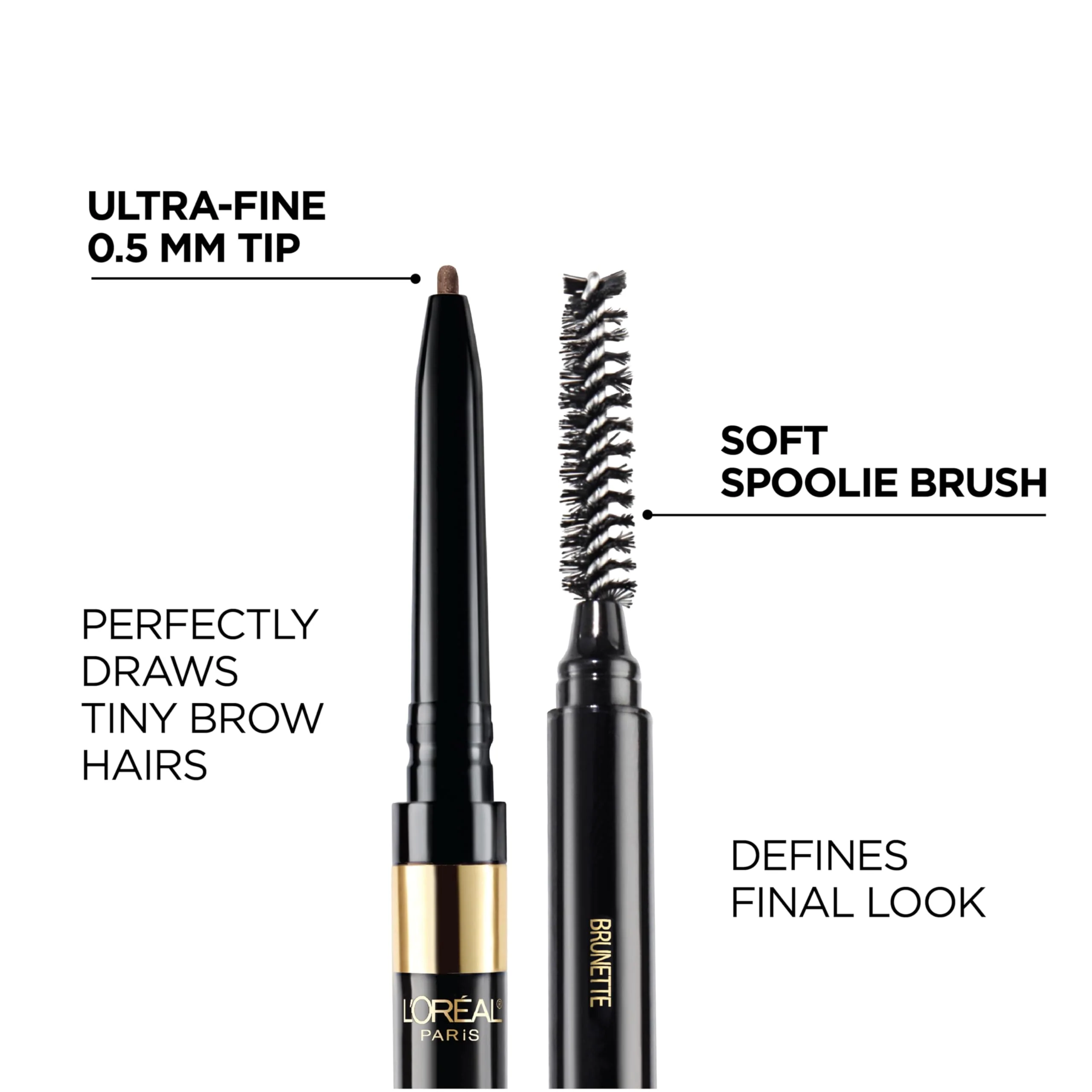 L’Oréal Paris Makeup Brow Stylist Definer Waterproof Eyebrow Pencil, Ultra-Fine Mechanical Pencil, Draws Tiny Brow Hairs and Fills in Sparse Areas and Gaps, Dark Brunette, 0.003 Oz - Image 6