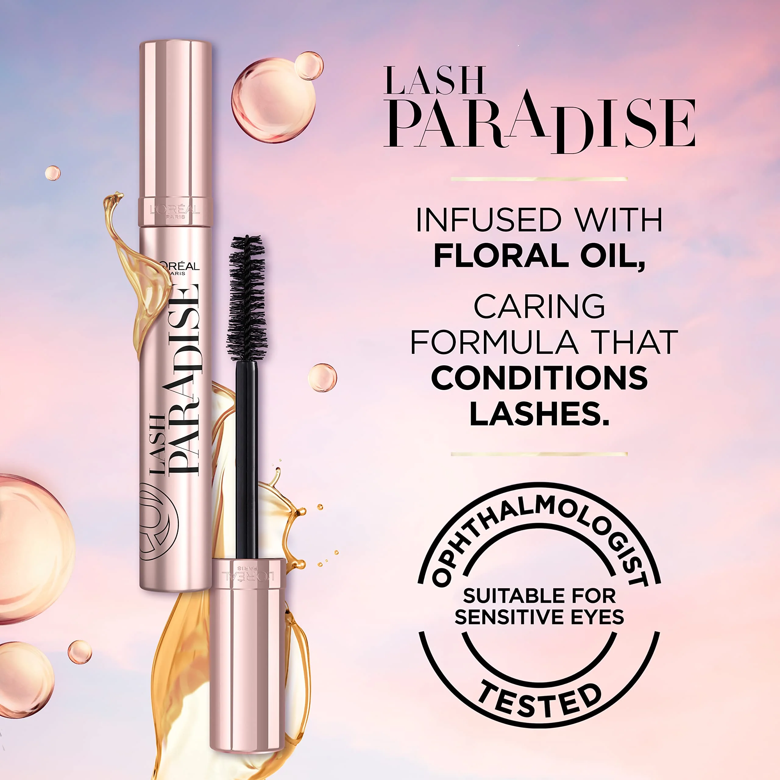 L’Oréal Paris Voluminous Makeup Lash Paradise Mascara, Voluptuous Volume, Intense Length, Feathery Soft Full Lashes, No Flaking, No Smudging, No Clumping, Blackest Black, 1 Count, Packaging May Vary - Image 5
