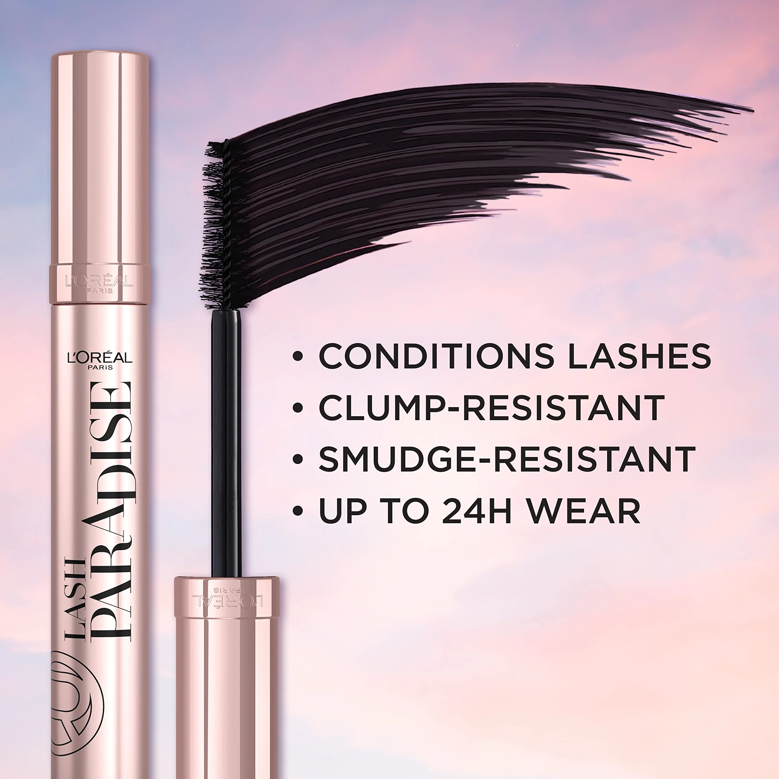 L’Oréal Paris Voluminous Makeup Lash Paradise Mascara, Voluptuous Volume, Intense Length, Feathery Soft Full Lashes, No Flaking, No Smudging, No Clumping, Blackest Black, 1 Count, Packaging May Vary - Image 6