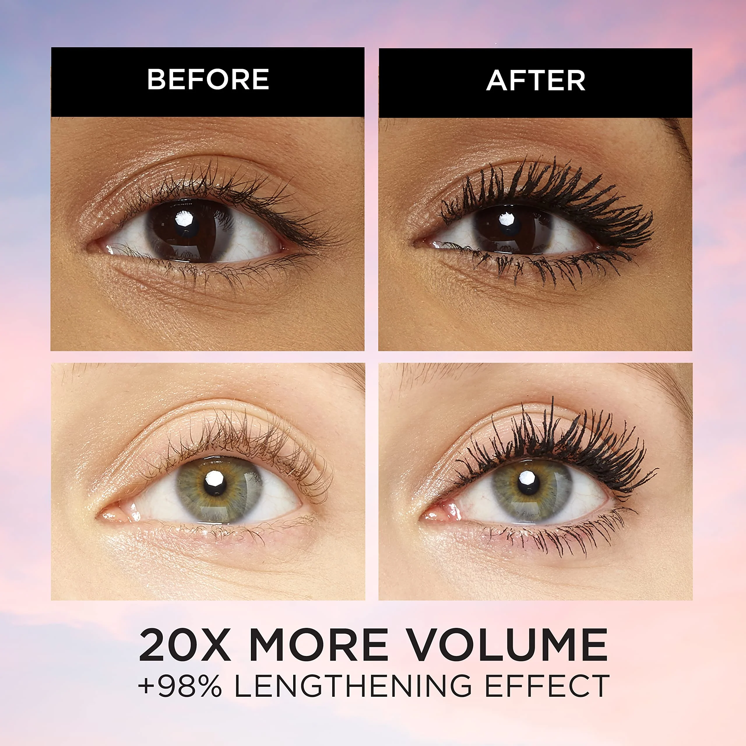 L’Oréal Paris Voluminous Makeup Lash Paradise Mascara, Voluptuous Volume, Intense Length, Feathery Soft Full Lashes, No Flaking, No Smudging, No Clumping, Blackest Black, 1 Count, Packaging May Vary - Image 7