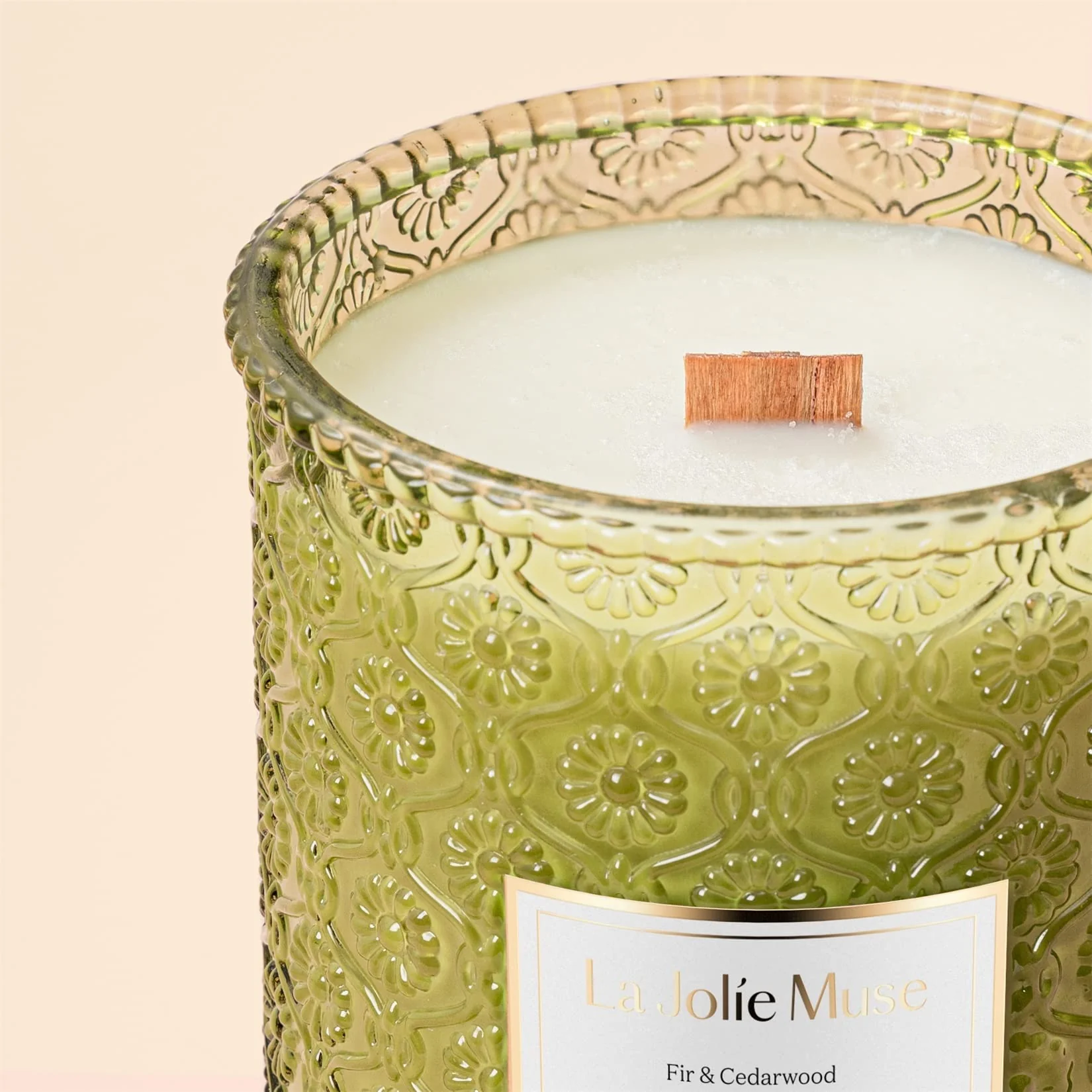 LA JOLIE MUSE Christmas Candles, Fir & Cedarwood Scented Candle, 19.4 Oz Large Winter Holiday Gift Candle, Wood Wicked Candle for Home Scented, Long Burning Glass Jar Candle - Image 2