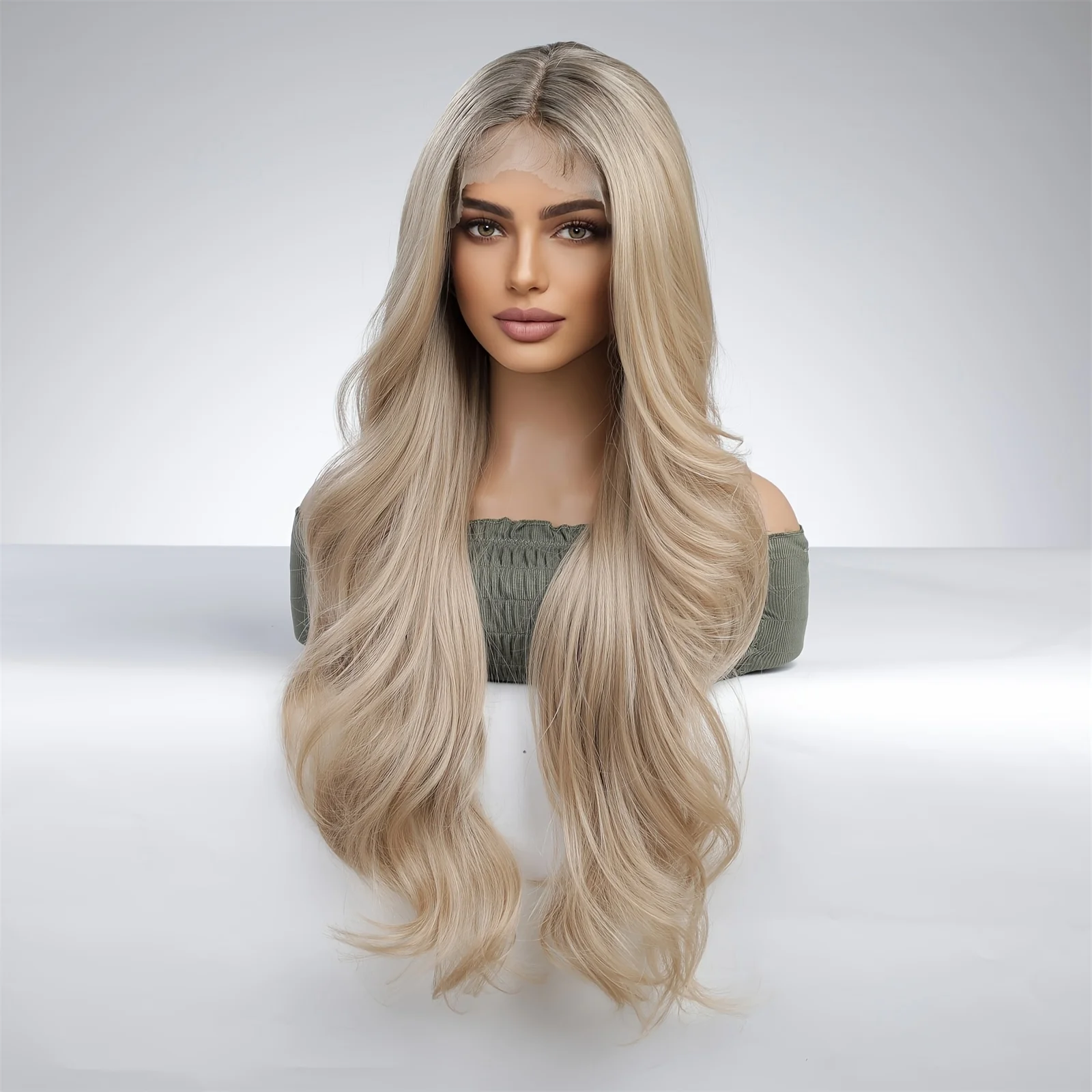 Lace Front Wig Long Wig For Women Loose Wave Middle Part Wig Heat Resistant Synthetic Wig - Image 5