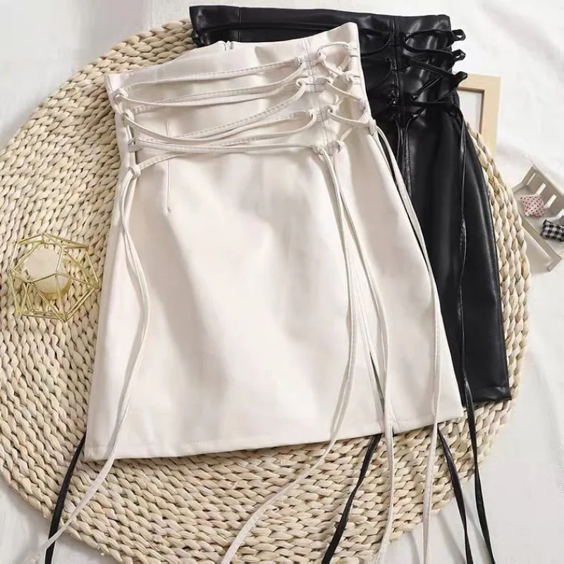 Lace-up High Waist PU Leather Mini Skirt Nightclub Sexy Personality Summer and Autumn Fashion Women's Clothing New2023 Y2K - Image 6