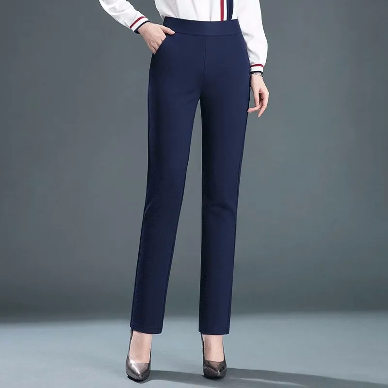 Ladies Casual Leggings Elastic High Waist Work Pants Fat Man Trousers Spring Summer Commuter Dress Trousers Straight Pants - Image 3