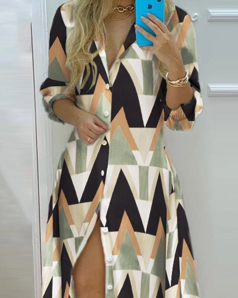 Ladies New Dress Fashion 2023 Color Matching Slim Short-Sleeved Shirt Dress Casual Home Street Commuter Plus Size Dress Vestidos - Image 3