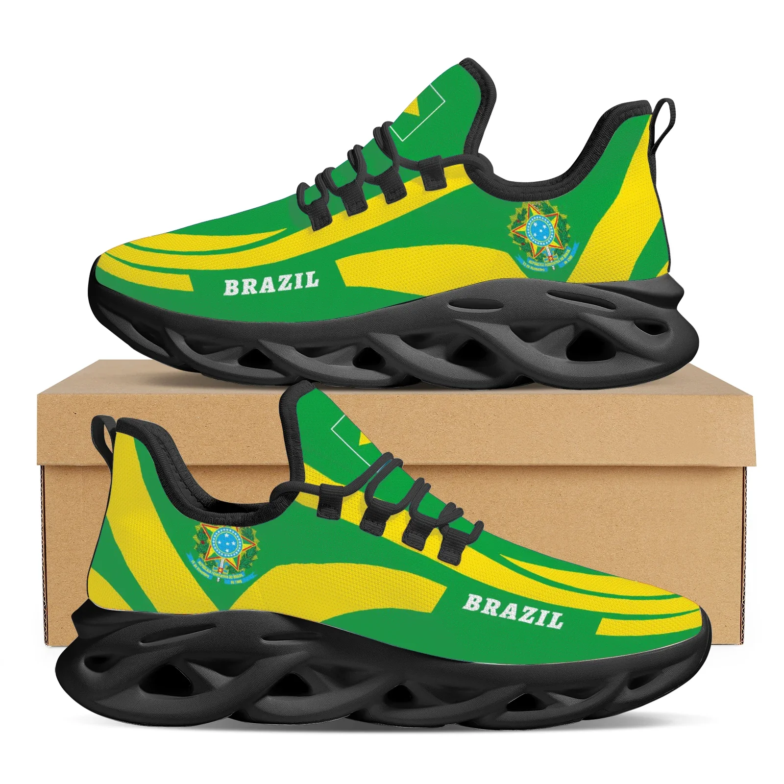 Ladies Platform Shoes Brazil Flag Print Lace Up Sneakers High Quality Wearable Non-Slip Outdoor Walking Shoes Zapatos Mujer - Image 6