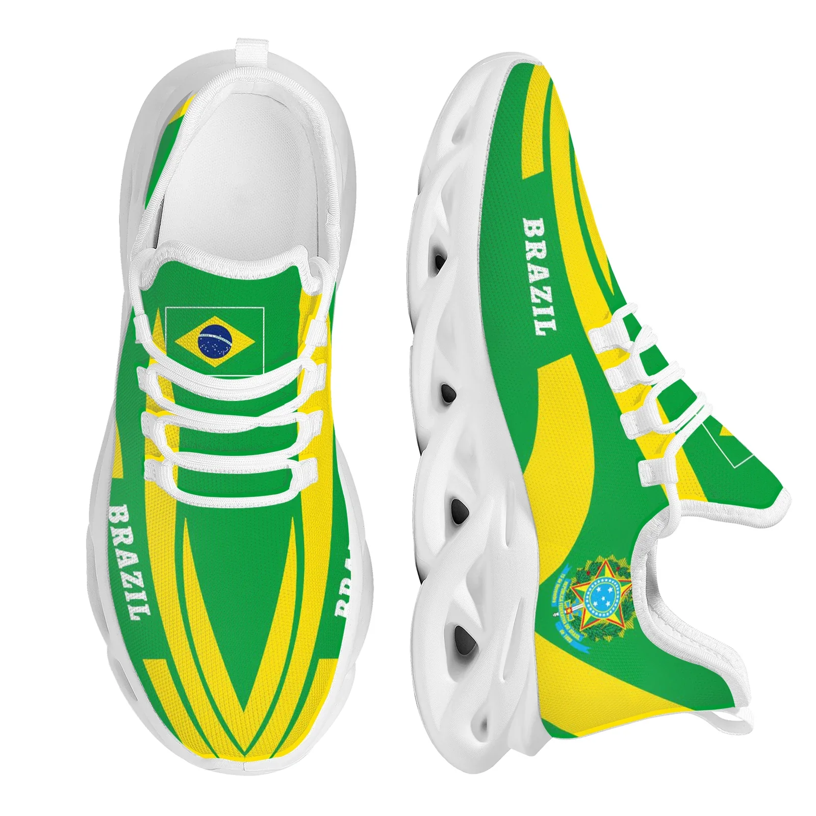Ladies Platform Shoes Brazil Flag Print Lace Up Sneakers High Quality Wearable Non-Slip Outdoor Walking Shoes Zapatos Mujer - Image 9