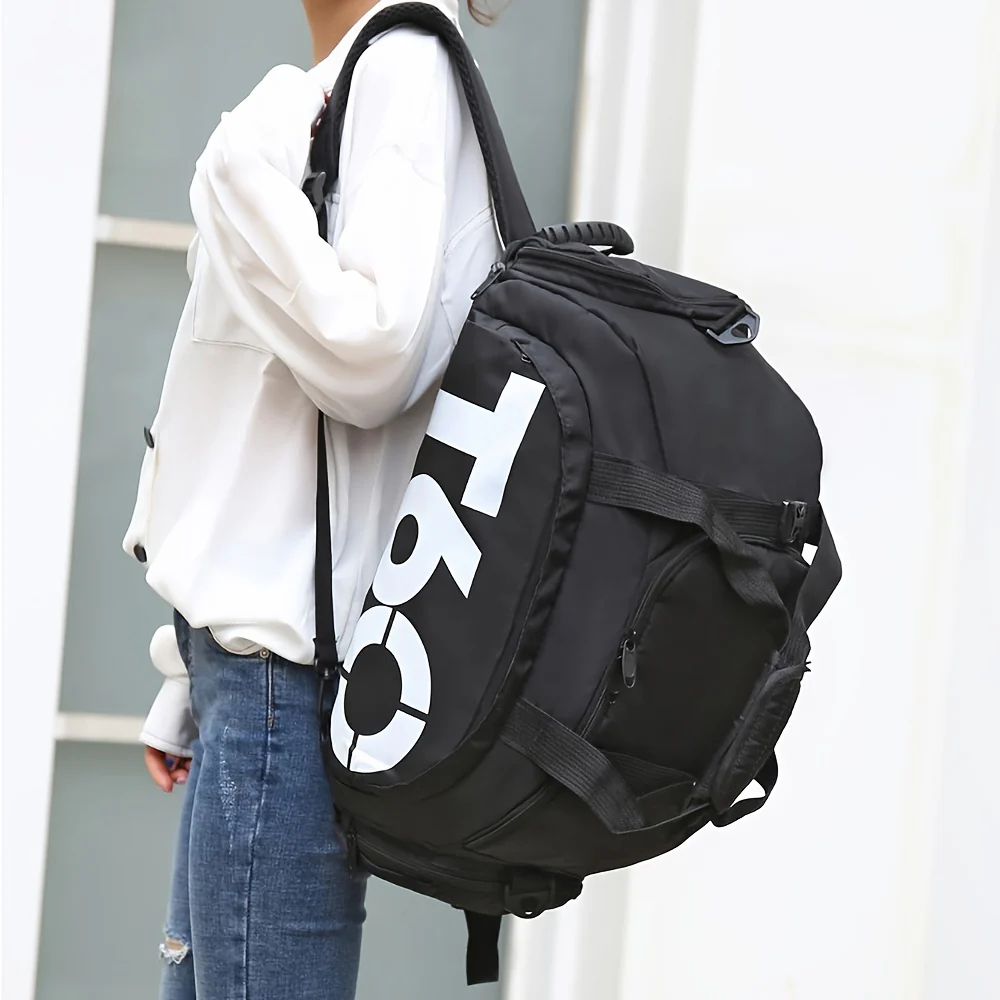 Large Capacity Duffle Tote Bag, Nylon Lightweight Luggage Bag With Shoe Compartment, Portable Travel Storage Bag Unisex Bag For Daily Use - Image 6