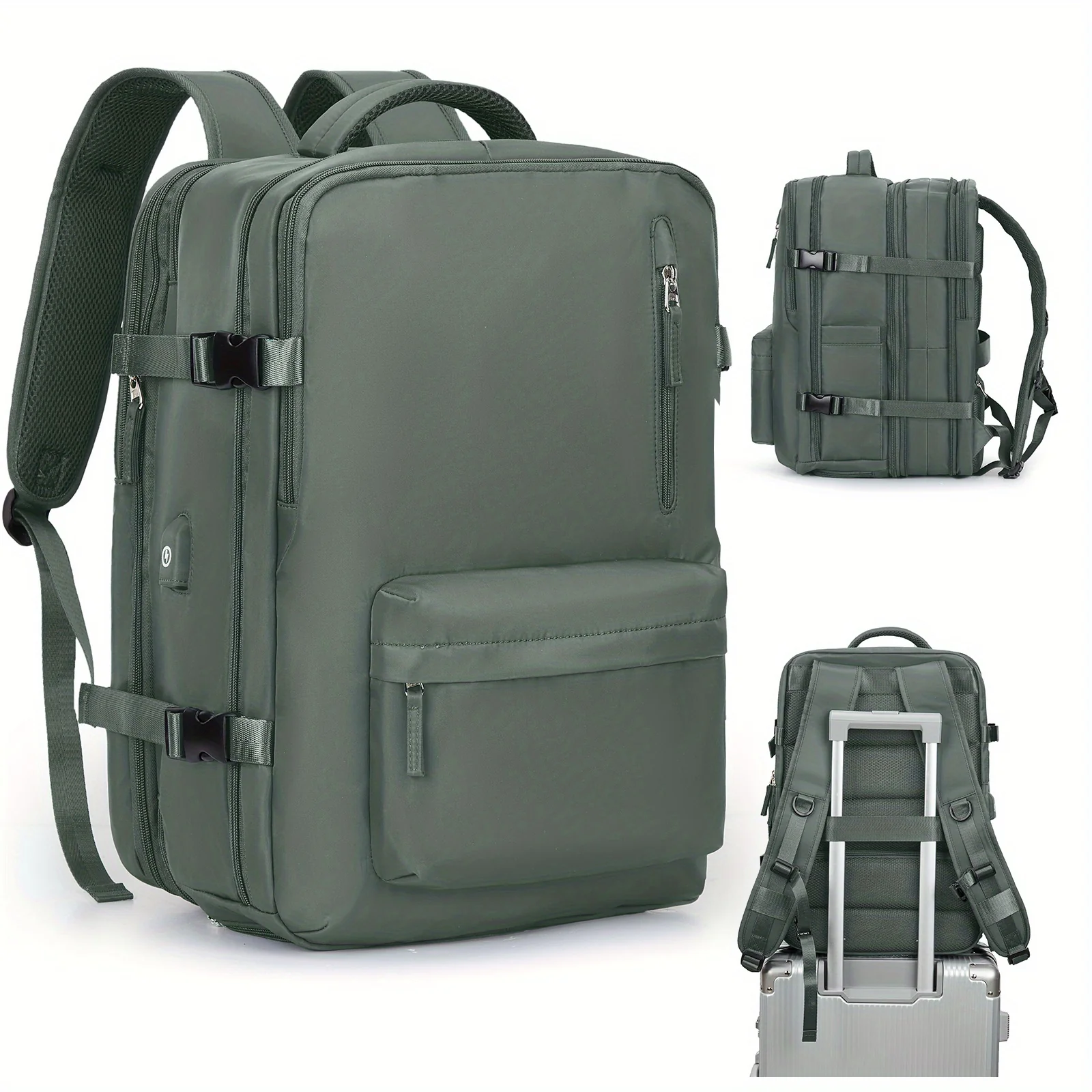 Large Capacity Multifunctional Leisure Backpack for Travel, with Dry Wet Separation Layer and Independent Shoe Compartment, and Anti-Theft Zipper Pocket, Lightweight and Portable, Suitable for Trave - Image 8