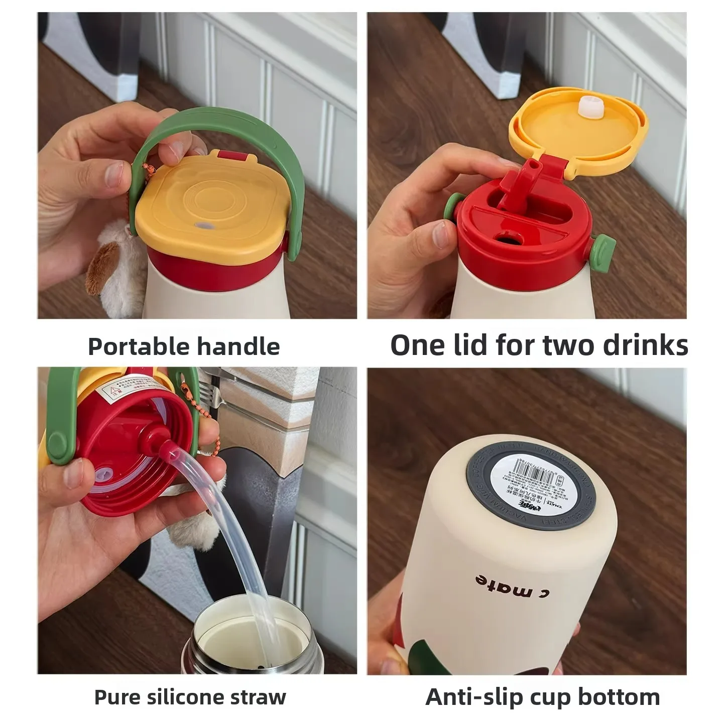 Large Capacity Stainless Steel Straw Cup Ceramic Inner Pot Insulated Cup Coffee Cup Portable Sports New Kettle for Outdoor Use - Image 4
