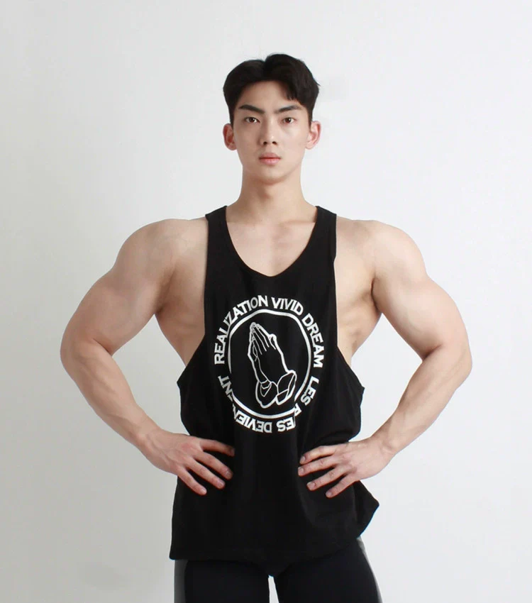 Large Size Brother Fashion Brand Cotton Running Training Vest - Image 6