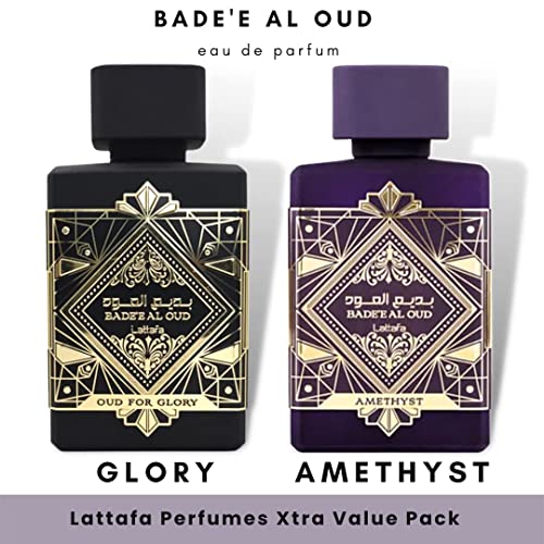Lattafa Bade'e Al Oud 2-Piece Set for Unisex, (3.4 Oz Amethyst Eau De Parfum Spray + 3.4 Oz Oud for Glory Eau De Parfum Spray) - Image 8