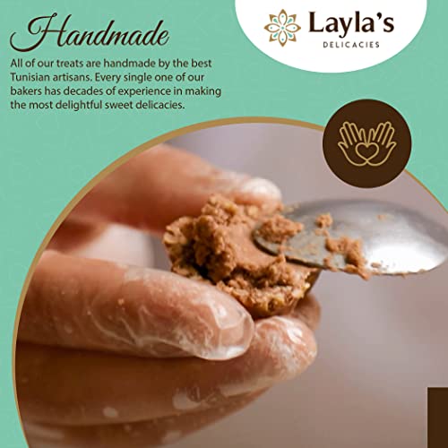 Layla’s Delicacies Mediterranean Treats Vegan Gift Box - Handmade Healthy Mixed Nutty Flavors Pastries - Halal, Vegetarian, Gluten Free - 22 Bite-Size Treats - Image 4