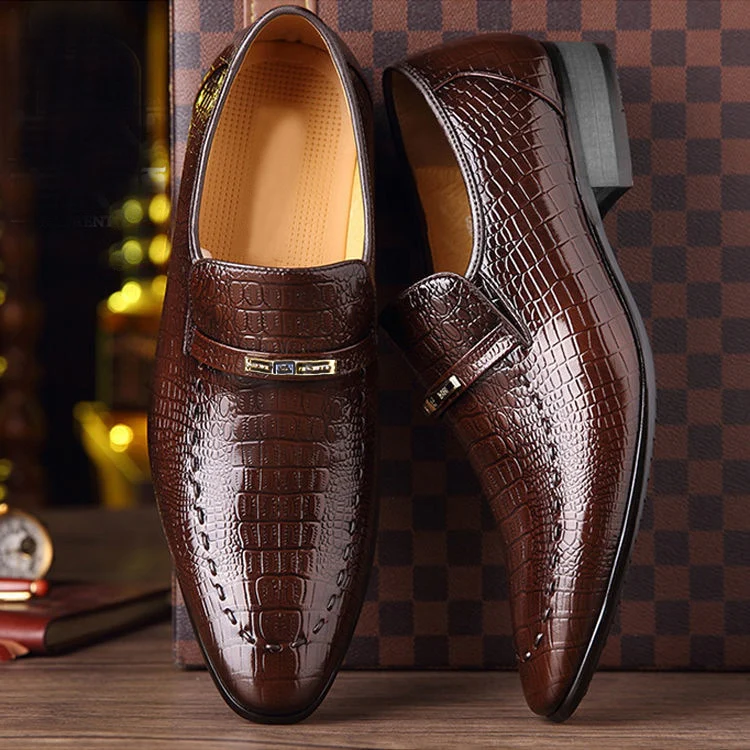 Leather Shoes Mens PU Luxury Crocodile Pattern Men Business Dress Shoes Casual Social Shoe Male Wedding Footwear Zapatos Hombre - Image 4