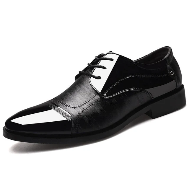 Leather Shoes Pointed Men Ballroom Dance Bureau Dress Shoes Man Baita Wedding Shoes Latin Prom Sports Dance Shoes Large Size - Image 2