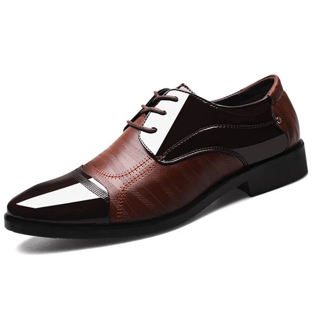 Leather Shoes Pointed Men Ballroom Dance Bureau Dress Shoes Man Baita Wedding Shoes Latin Prom Sports Dance Shoes Large Size - Image 4