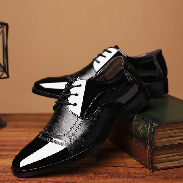 Leather Shoes Pointed Men Ballroom Dance Bureau Dress Shoes Man Baita Wedding Shoes Latin Prom Sports Dance Shoes Large Size - Image 7