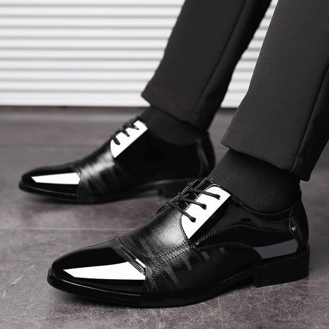 Leather Shoes Pointed Men Ballroom Dance Bureau Dress Shoes Man Baita Wedding Shoes Latin Prom Sports Dance Shoes Large Size - Image 8
