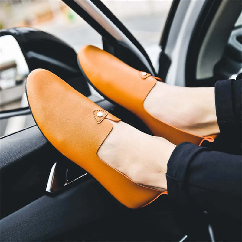 Leather Slip on Black Driving Shoes Brand  Italian Men Loafers Moccasins 2021 Fashion Loafers Shoes Men's Casual Shoes Non-slip - Image 2
