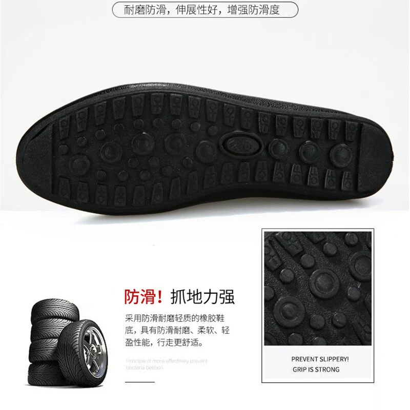 Leather Slip on Black Driving Shoes Brand  Italian Men Loafers Moccasins 2021 Fashion Loafers Shoes Men's Casual Shoes Non-slip - Image 4