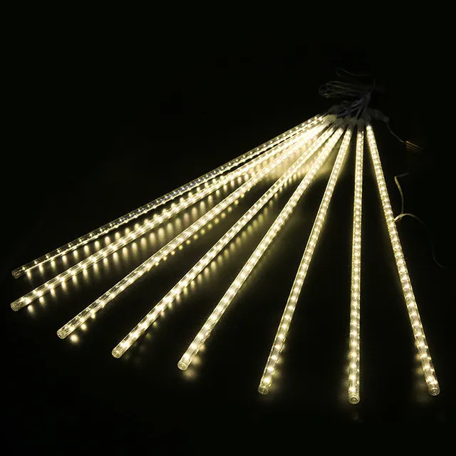 LED Meteor Shower Rain Lights Waterproof Falling Raindrop Fairy String Light for Christmas Holiday Party Patio Decor 30CM - Image 7