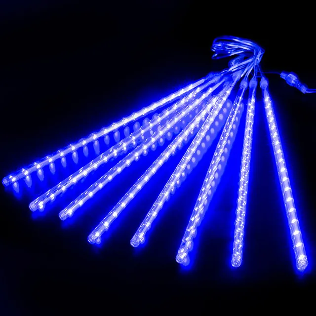 LED Meteor Shower Rain Lights Waterproof Falling Raindrop Fairy String Light for Christmas Holiday Party Patio Decor 30CM - Image 9