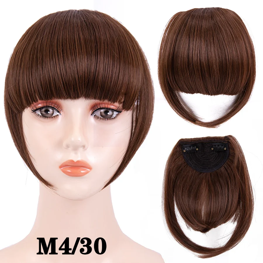 Leeons Short Synthetic Bangs Heat Resistant Hairpieces Hair Women Natural Short Fake Hair Bangs Hair Clips For Extensions Black - Image 10