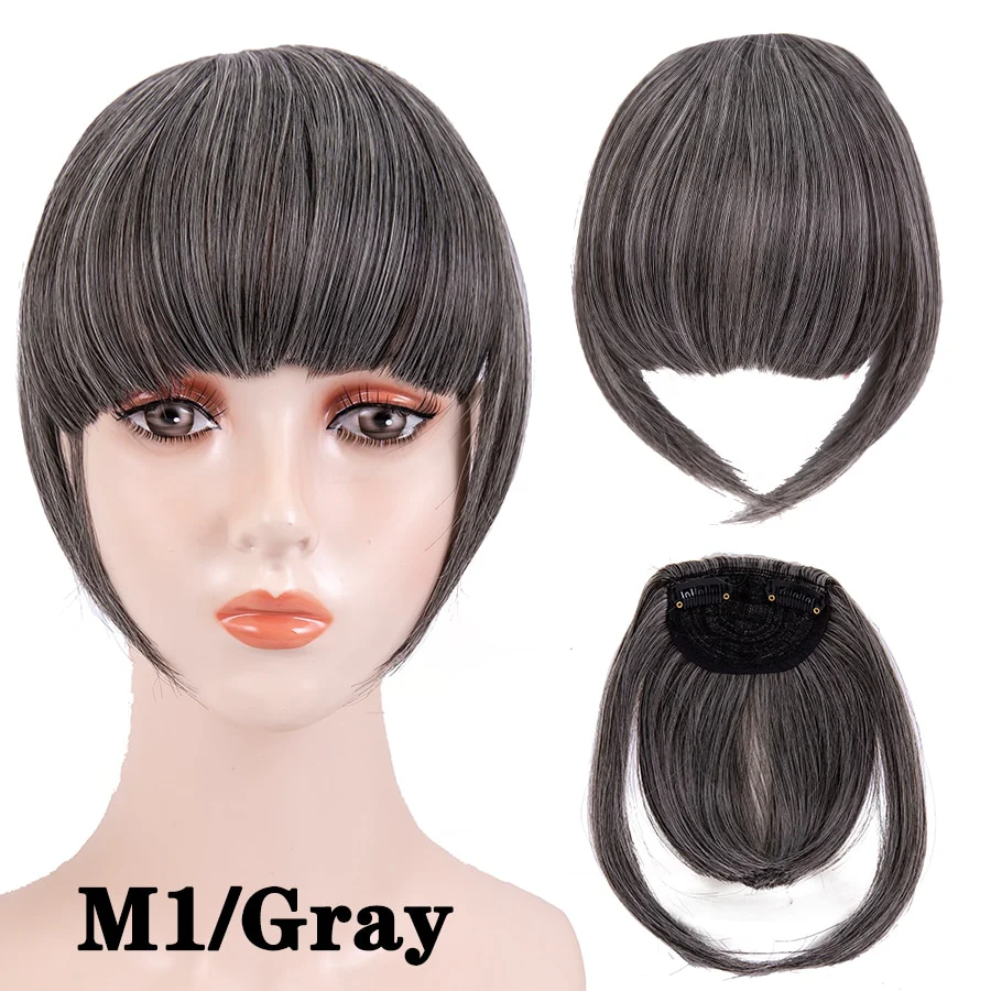 Leeons Short Synthetic Bangs Heat Resistant Hairpieces Hair Women Natural Short Fake Hair Bangs Hair Clips For Extensions Black - Image 11