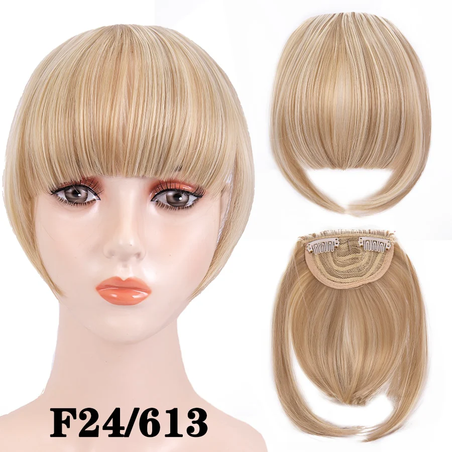 Leeons Short Synthetic Bangs Heat Resistant Hairpieces Hair Women Natural Short Fake Hair Bangs Hair Clips For Extensions Black - Image 12