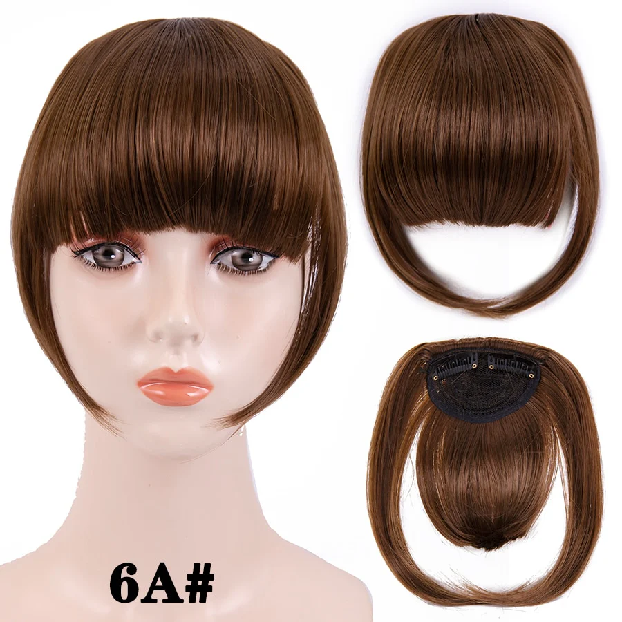 Leeons Short Synthetic Bangs Heat Resistant Hairpieces Hair Women Natural Short Fake Hair Bangs Hair Clips For Extensions Black - Image 13