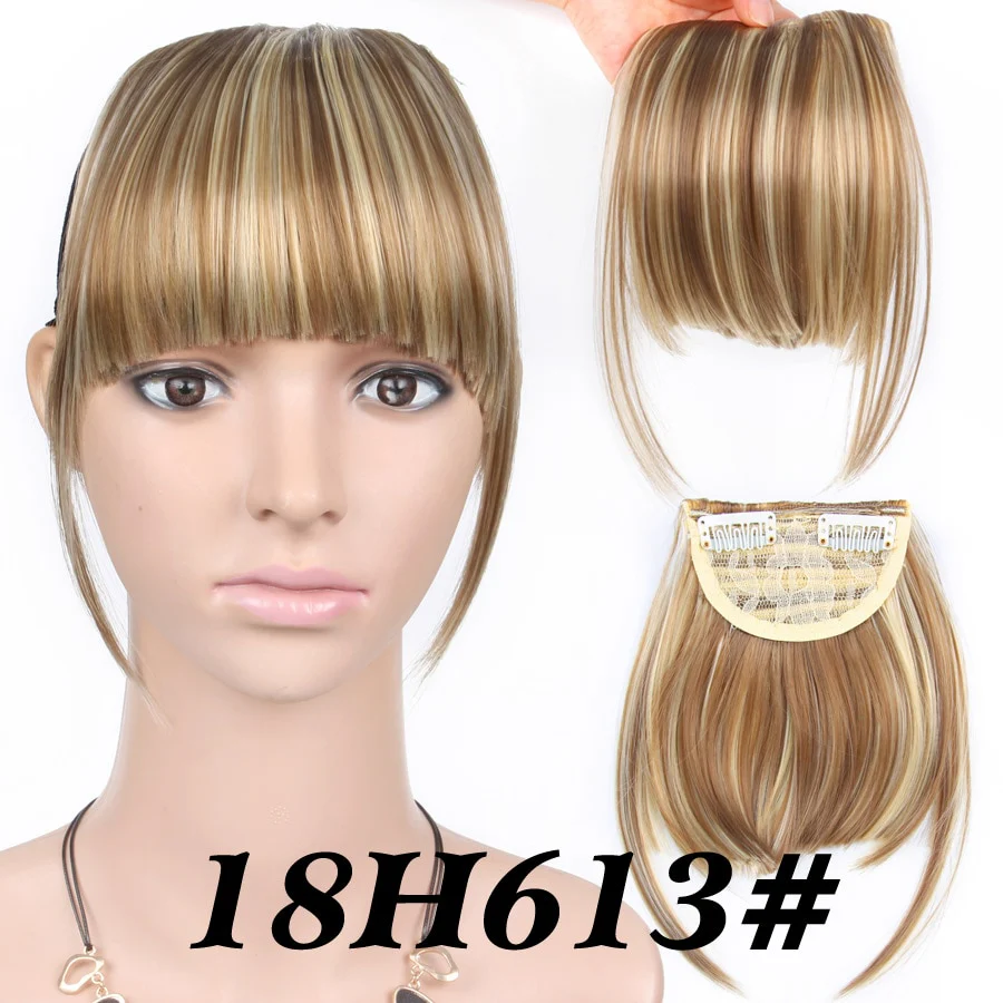 Leeons Short Synthetic Bangs Heat Resistant Hairpieces Hair Women Natural Short Fake Hair Bangs Hair Clips For Extensions Black - Image 14