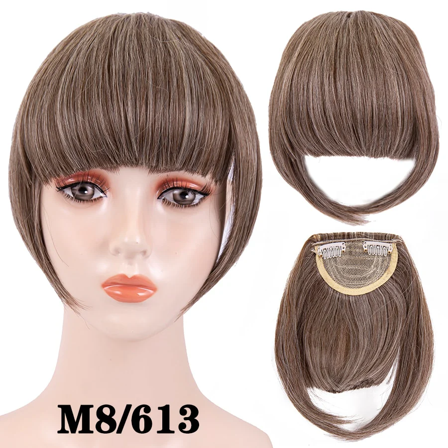 Leeons Short Synthetic Bangs Heat Resistant Hairpieces Hair Women Natural Short Fake Hair Bangs Hair Clips For Extensions Black - Image 15