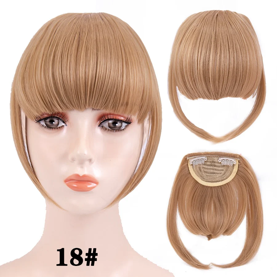 Leeons Short Synthetic Bangs Heat Resistant Hairpieces Hair Women Natural Short Fake Hair Bangs Hair Clips For Extensions Black - Image 17