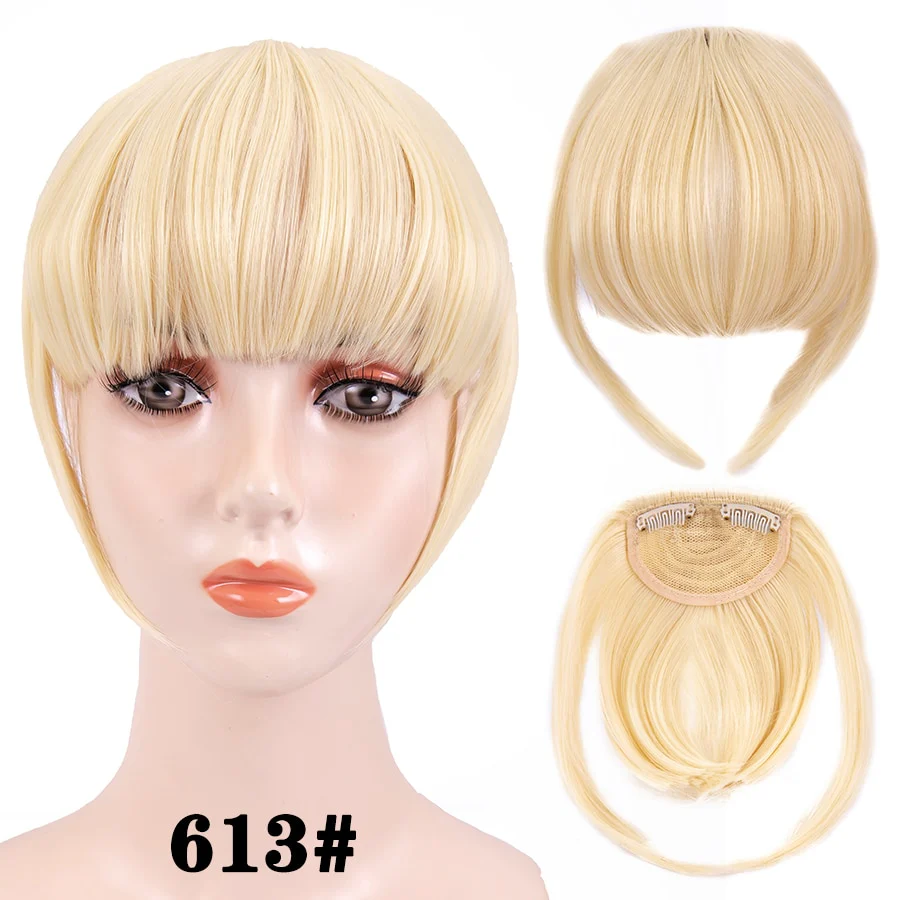 Leeons Short Synthetic Bangs Heat Resistant Hairpieces Hair Women Natural Short Fake Hair Bangs Hair Clips For Extensions Black - Image 18