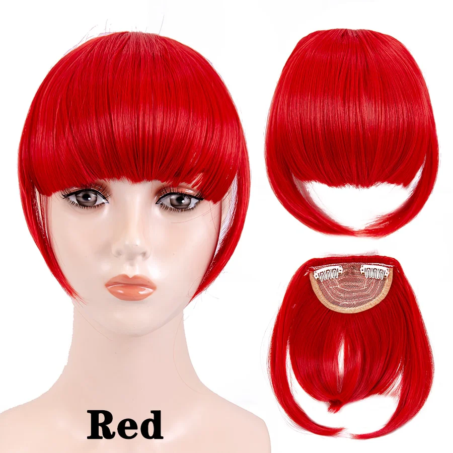 Leeons Short Synthetic Bangs Heat Resistant Hairpieces Hair Women Natural Short Fake Hair Bangs Hair Clips For Extensions Black - Image 2