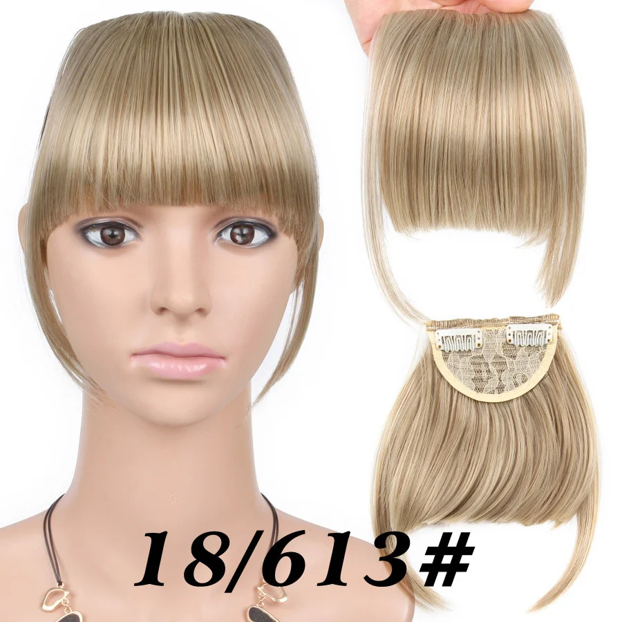 Leeons Short Synthetic Bangs Heat Resistant Hairpieces Hair Women Natural Short Fake Hair Bangs Hair Clips For Extensions Black - Image 21