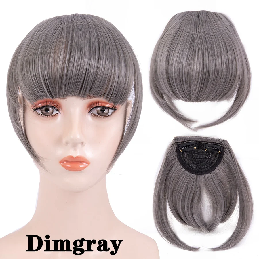 Leeons Short Synthetic Bangs Heat Resistant Hairpieces Hair Women Natural Short Fake Hair Bangs Hair Clips For Extensions Black - Image 23