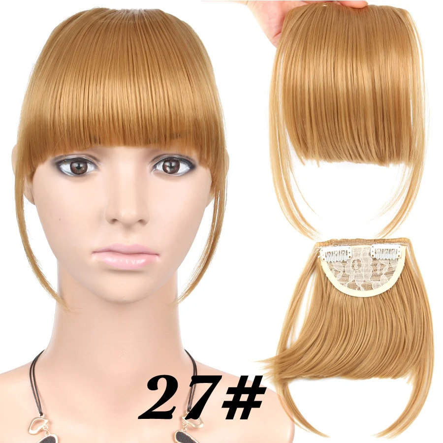 Leeons Short Synthetic Bangs Heat Resistant Hairpieces Hair Women Natural Short Fake Hair Bangs Hair Clips For Extensions Black - Image 24