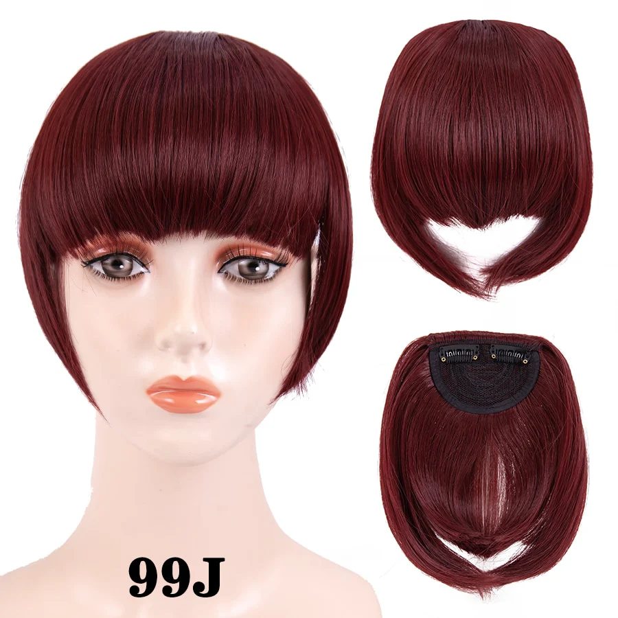 Leeons Short Synthetic Bangs Heat Resistant Hairpieces Hair Women Natural Short Fake Hair Bangs Hair Clips For Extensions Black - Image 28