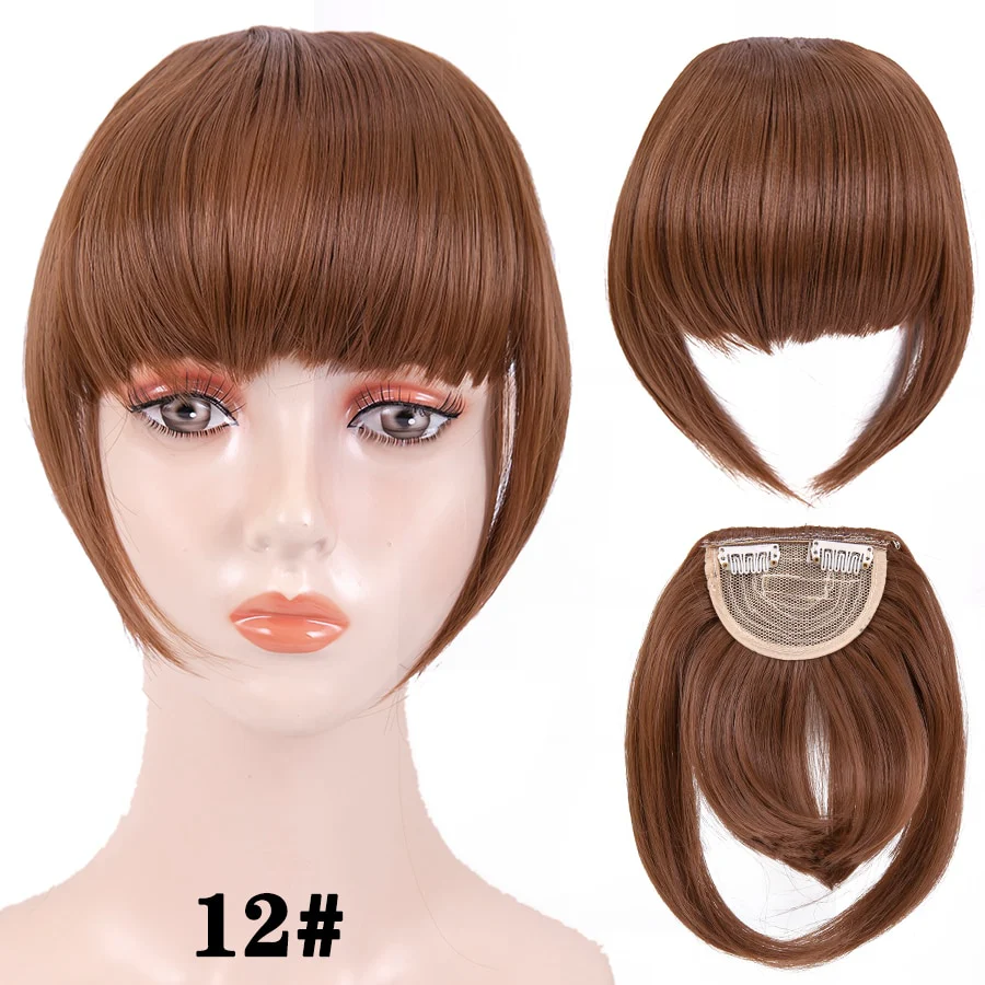 Leeons Short Synthetic Bangs Heat Resistant Hairpieces Hair Women Natural Short Fake Hair Bangs Hair Clips For Extensions Black - Image 29