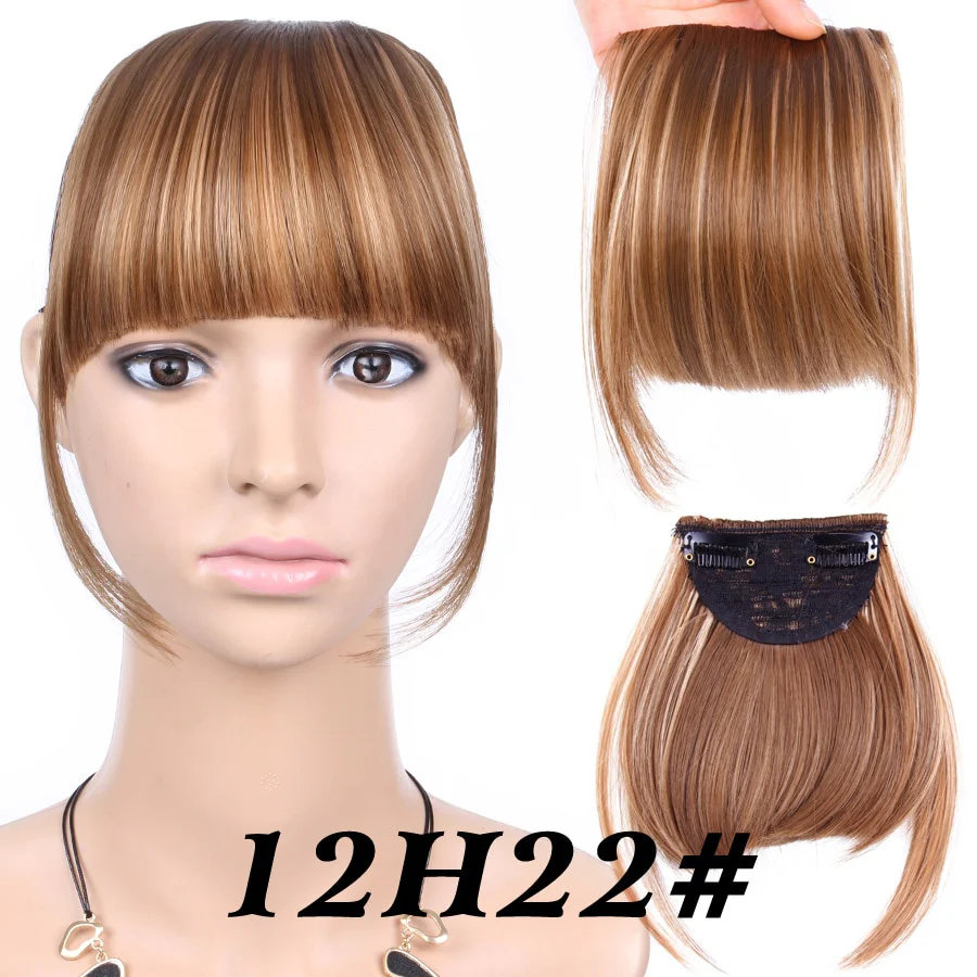 Leeons Short Synthetic Bangs Heat Resistant Hairpieces Hair Women Natural Short Fake Hair Bangs Hair Clips For Extensions Black - Image 31