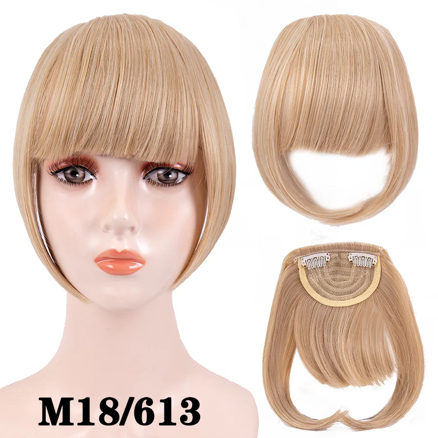 Leeons Short Synthetic Bangs Heat Resistant Hairpieces Hair Women Natural Short Fake Hair Bangs Hair Clips For Extensions Black - Image 33