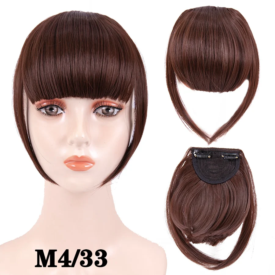Leeons Short Synthetic Bangs Heat Resistant Hairpieces Hair Women Natural Short Fake Hair Bangs Hair Clips For Extensions Black - Image 34