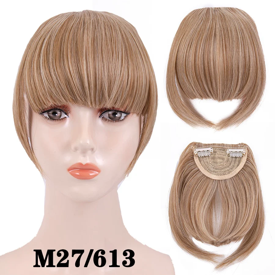 Leeons Short Synthetic Bangs Heat Resistant Hairpieces Hair Women Natural Short Fake Hair Bangs Hair Clips For Extensions Black - Image 35