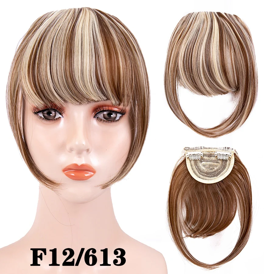 Leeons Short Synthetic Bangs Heat Resistant Hairpieces Hair Women Natural Short Fake Hair Bangs Hair Clips For Extensions Black - Image 38