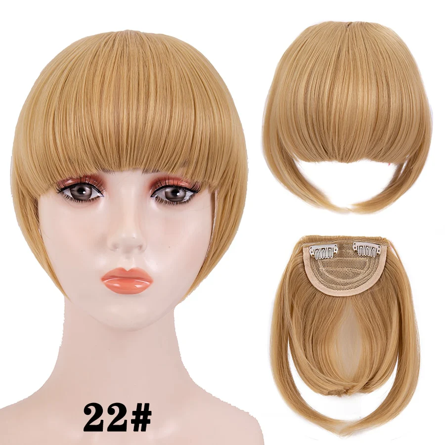 Leeons Short Synthetic Bangs Heat Resistant Hairpieces Hair Women Natural Short Fake Hair Bangs Hair Clips For Extensions Black - Image 39