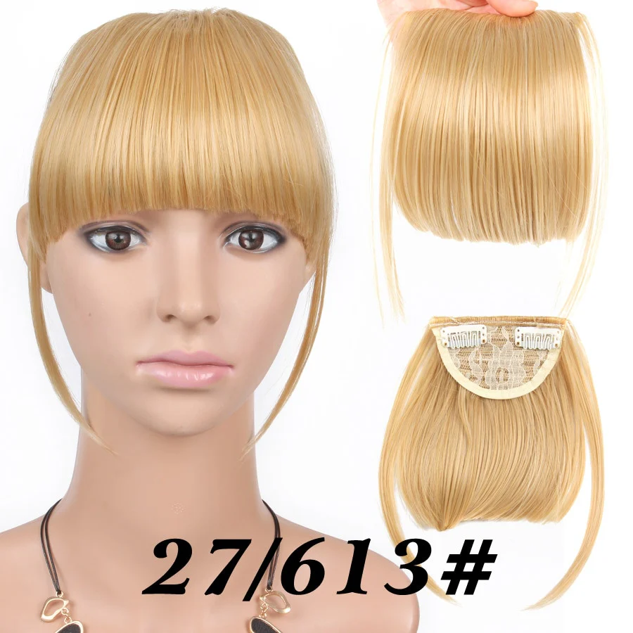 Leeons Short Synthetic Bangs Heat Resistant Hairpieces Hair Women Natural Short Fake Hair Bangs Hair Clips For Extensions Black - Image 40